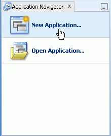Application Navigator with cursor on New Application.