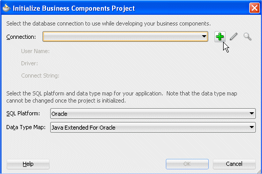 Initialize Business Components Project dialog box