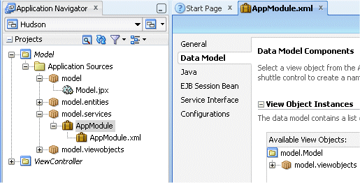 The AppModule in the application navigator