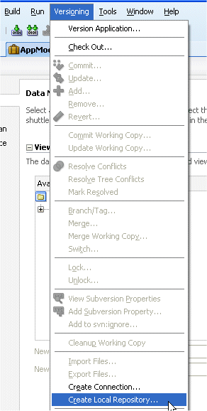 Versioning menu option