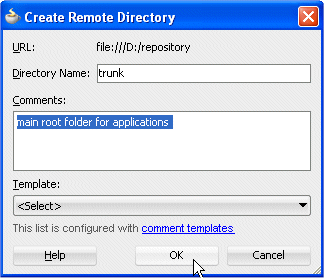 Create Remote Directory dialog box
