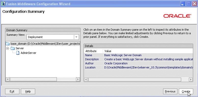 Fusion Middleware Configuration Wizard