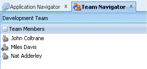 Team Navigator tab