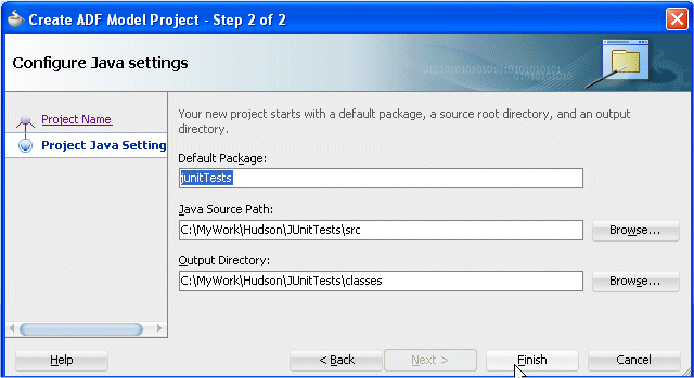 Create ADF Model Project dialog