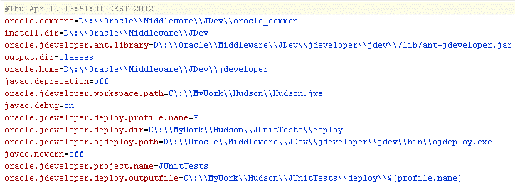 The build.properties file