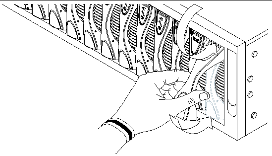 Illustration 
shows a hand closing the lever mechanism of a securely 
installed blade