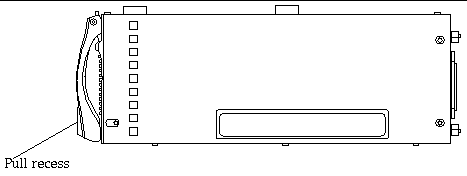 Illustration 
showing the pull recess located in the lower portion of the 
filler panel lever