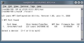 Figure showing lsiutil opening screen.