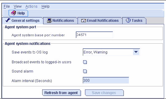 Figure of the Agent General Settings window.