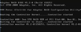 Figure showing Adaptec Configuration Utility opening screen.