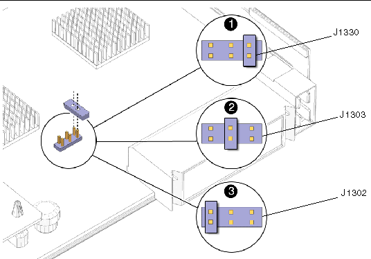 Figure showing header pin locations for jumper settings