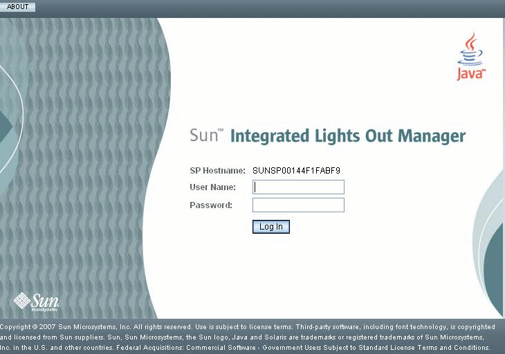 ILOM Login Page