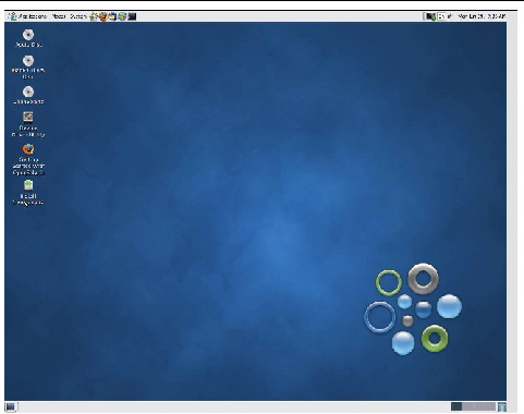 Graphic showing the OpenSolaris Desktop screen