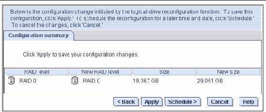 Screen shot of the Configuration Summary window.