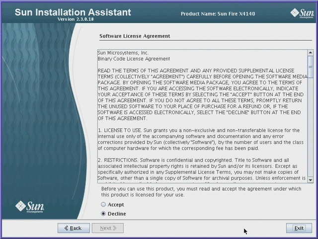 Graphic showing License Agreement screen. Graphic showing License Agreement screen.