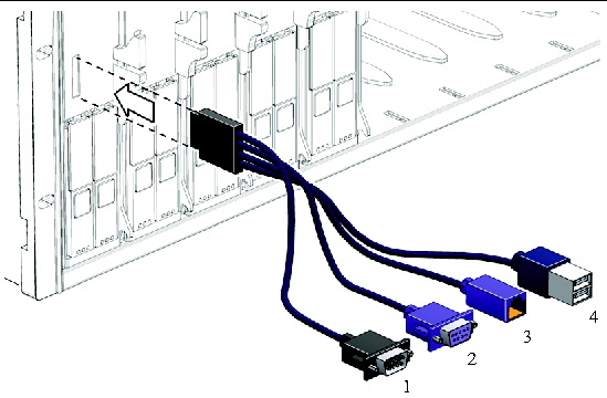 Graphic showing the dongle cable connections