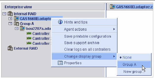 Figure showing how to add to a display group.