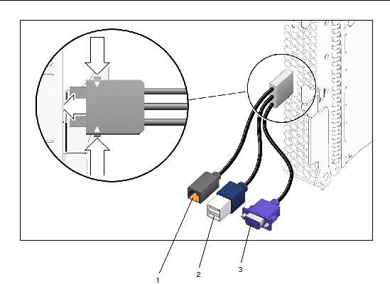 Graphic showing the dongle cable connections