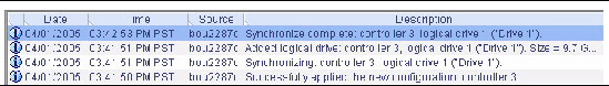 Figure shows a sample of the Event Viewer screen.