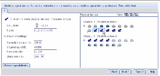 Screen shot shows the drives that can be selected. Selected drives are marked with a check mark.