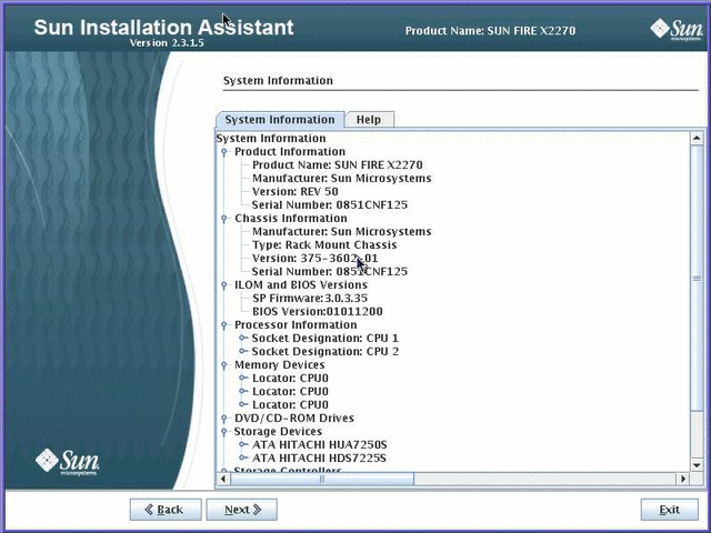 Graphic showing the System Information screen.