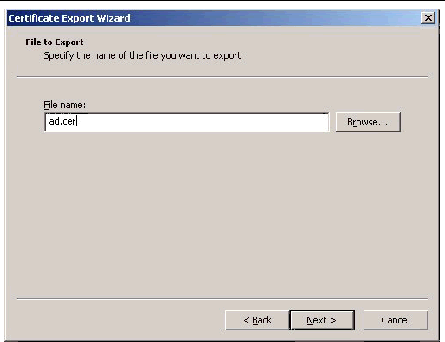 A screenshot showing the Certificate Export Wizard screen.