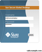 Secure Global Desktop ログインダイアログのスクリーンキャプチャー