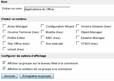 Capture d'écran de l'onglet Modifier les groupes où figurent les paramètres de création d'un groupe
