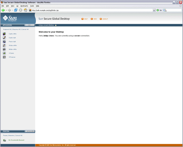 Capture d'écran d'un bureau Web