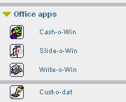 グループを開いている場合の Webtop 上に表示されるグループのスクリーンキャプチャー