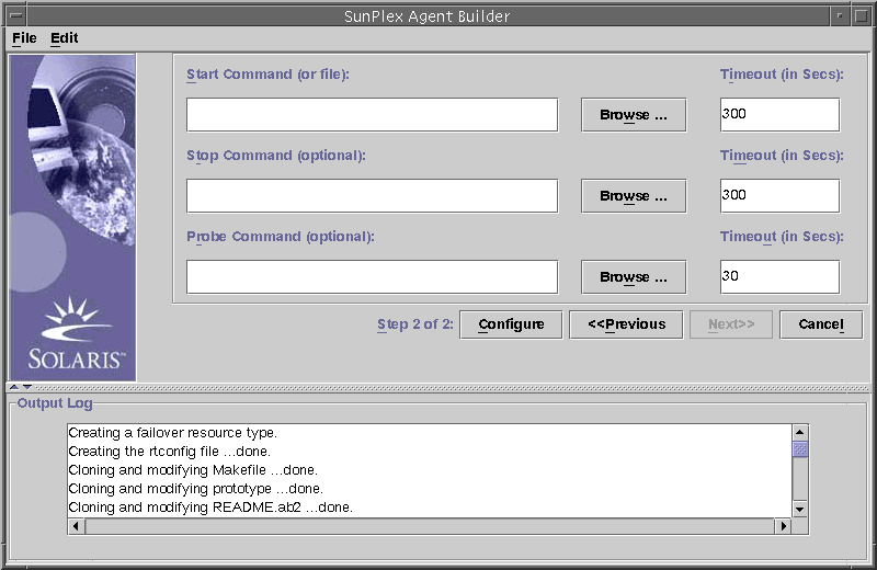 Boîte de dialogue présentant l'écran Configurer