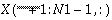 (\frac{N1}{2}+1)\times N2(\frac{N1}{2}+1)\times N2(\frac{N1}{2}+1)X(\frac{N1}{2}+1:N1-1, [:)]X(0:\frac{N1}{2}, [:)]