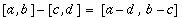 [a,b]-[c,d]=[a-d,b-c]