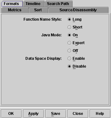 Formats Tab