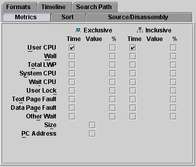 Metrics tab of the Set Data Presentation dialog