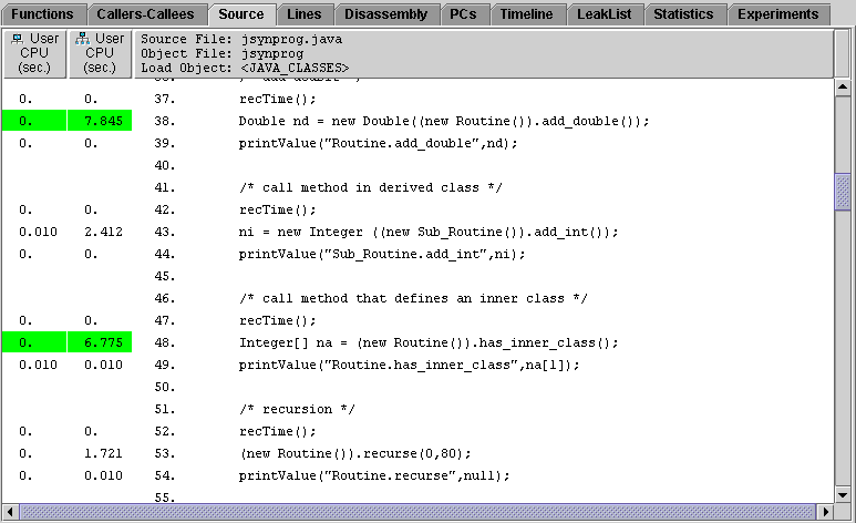 Source tab, listing jsynprog.java