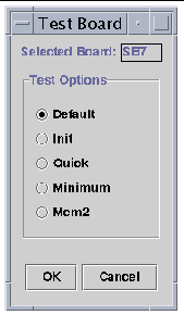 Screen capture of the Test Board panel. 