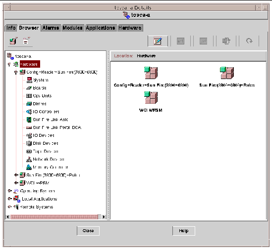Screen capture of the Config-Reader devices in the Browser tab of the Details window. 