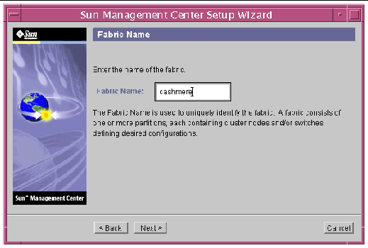 Screen capture of the Fabric Name panel. 