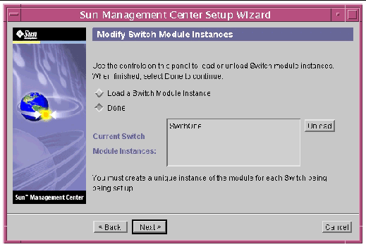 Screen capture of the second Modify Switch Module Instances panel. 