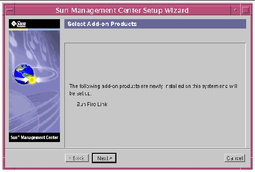 Screen capture of the Select Add-on Products panel. 