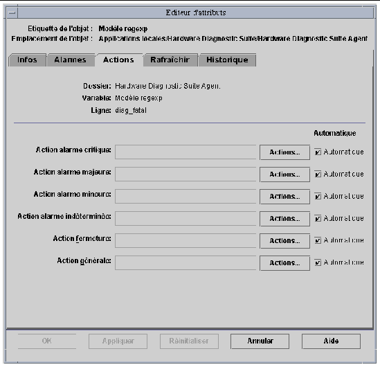 Screen shot of the Attribute Editor's Actions panel.