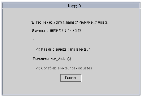 Screen shot showing an example of an error message dialog box.