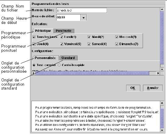 Screen shot of test scheduling form.