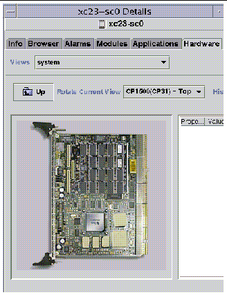 Screen capture of Physical View of the top of a CP 1500 system controller.