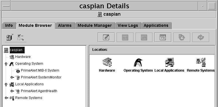 Screen capture of Module Browser tab of Details window