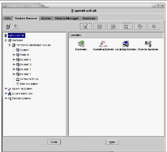 Screen capture of the Platform Details window. 