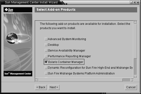 Select add-on products to install