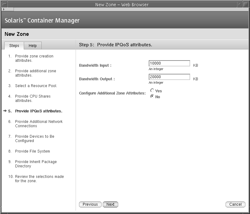 Attributes for IPQoS feature