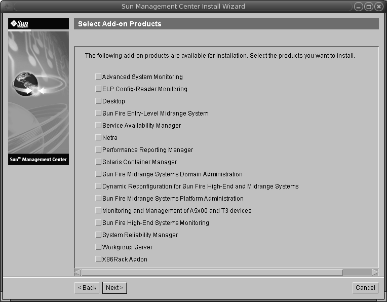 「Add-on Products」画面